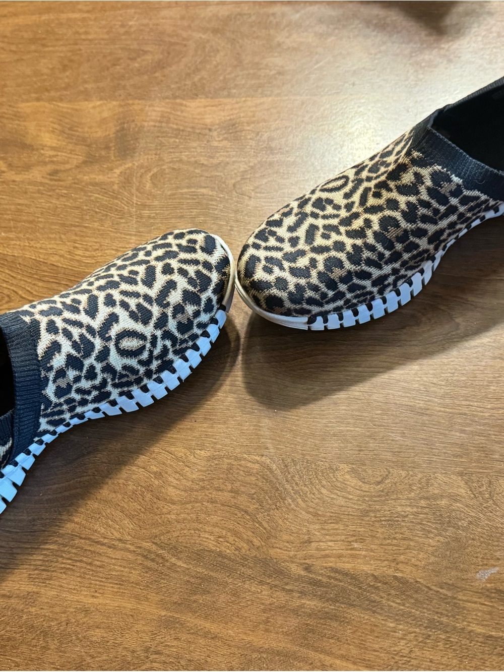 Skechers Slip-On Sneakers with Leopard Knit Upper - Black/Tan - Picture 3 of 6